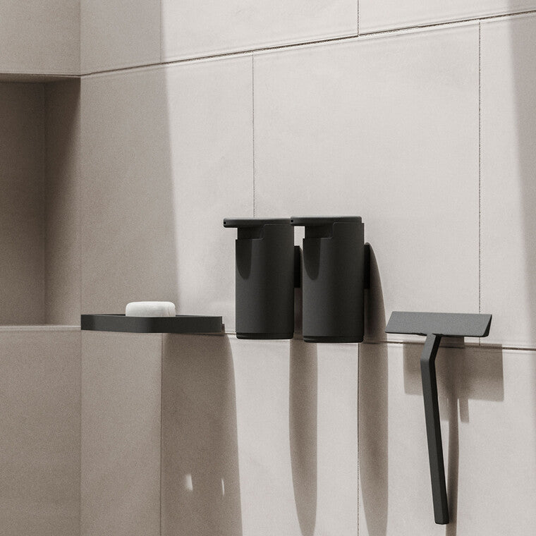 Rim brusehylde 22x11x2 cm sort